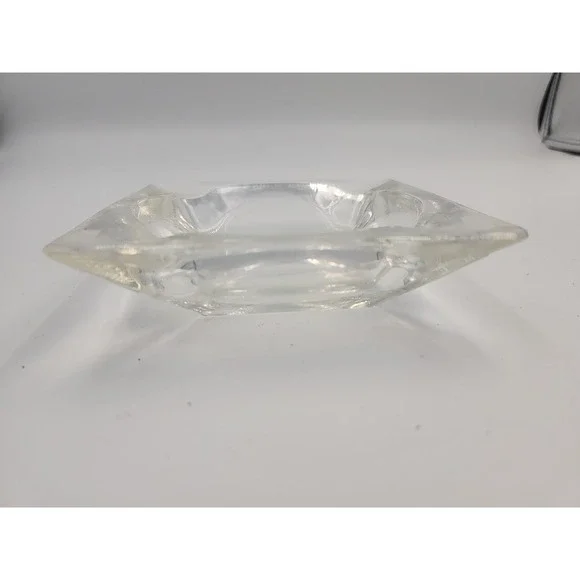 Vintage Anchor Hocking Clear Glass Square Ashtray 4 1/2" Perfect - Picture 4 of 5